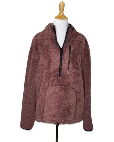 VS PINK Teddy Fleece Half Zip Pullover Sweater Sweatshirt Jacket Size Medium