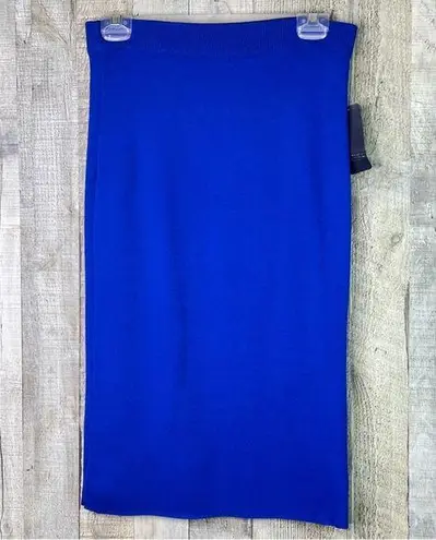 Rachel Rachel Roy Size Large Blue Stretch Knit Pencil Skirt (Flawed 3 tiny snag)