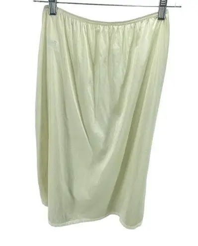 Vassarette Vintage  Womens High Slit Slip Skirt Elastic Waist cream Size Medium