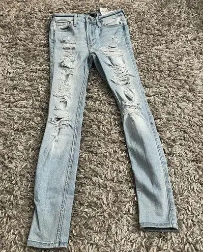 Hollister American Eagle High rise Super Skinny Distressed Jeans size 00S