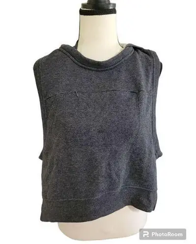 Joy Lab Size XL Cropped Sleeveless Hoodie Sweatshirt with Front Zippered Pocket