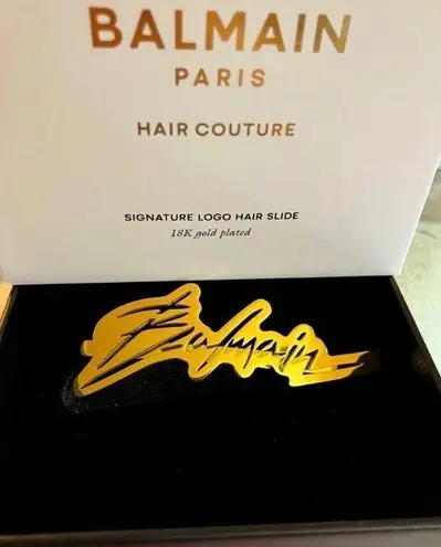 Balmain Hair Slide Signature Logo (Gold)