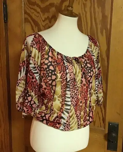 Bright cold shoulder Y2K top