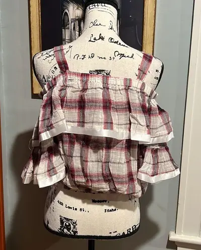 INA Cropped Gauzy Off-The-Shoulder Blouse (S)