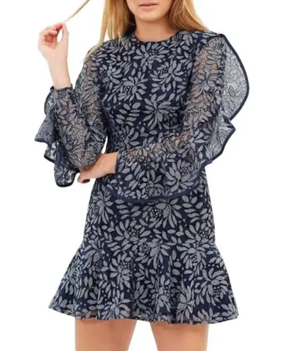 KEEPSAKE The Label
Engage Floral Lace Mini Dress Long Sleeve Navy Blue Small EUC