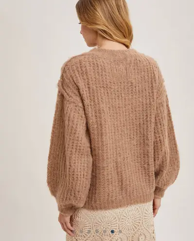 GRACE LILLY Brair Waffle Sweater Brown Size Small/Medium