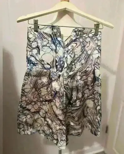 Zimmermann Silk Romper Size 2 Marble Diamond Necklace Dress $575 Fits US Size 6