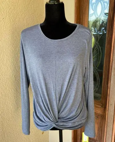 All In Motion  Womens Top Size XXL Long Sleeve Twist Front T-Shirt Gray NEW