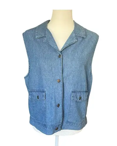Vintage Denim Cotton Tank Button