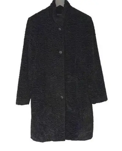 Valerie Stevens  Womens Dress Coat 3/4 Sleeve Classic Black Medium