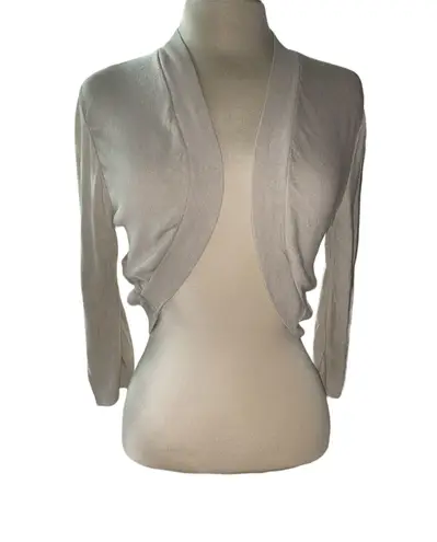 Studio Y sweater cardigan short cropped style taper front 3/4” sleeves Sz large