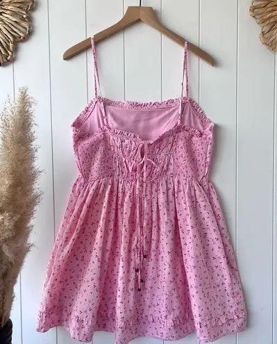 Free People mini dress ruffle pleated cotton spring summer