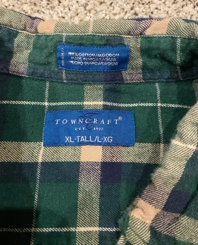 Oversized Green and Tan Flannel Size XL