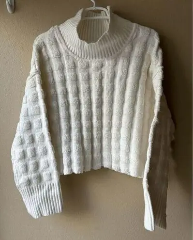 Free People  Soul Searcher Mock Neck Sweater in Ivory Women's Size Small