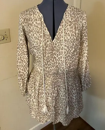GIRL AND THE SUN Leopard Print Tan Mini Dress Size XS