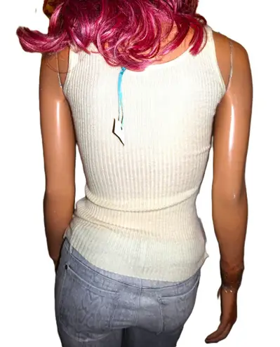 Link Lux Beige Sweater Sheer Tank Top S