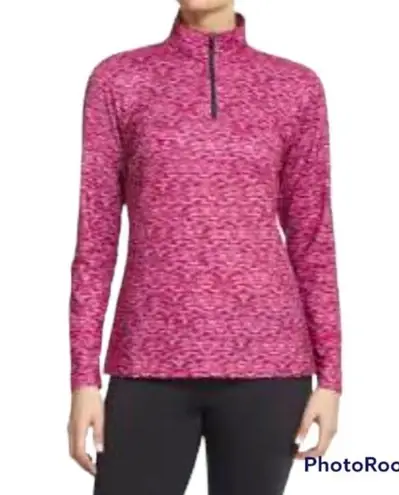 Zone Pro Sz M Womens Active Pullover 1/2 Zip Jacket Pink Spacedye NEW NWT