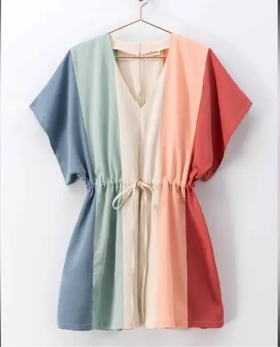 Urban Daisy Multicolored Lightweight Romper Swim Cover Up Casual Outfit Pink Size M