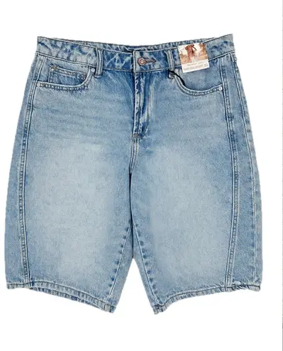Sincerely Jules NWT Barrel Bermuda Denim Shorts Size 11/30 Blue Wash Cotton