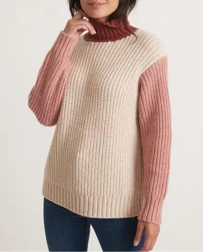 Marine layer Juniper Oversized Turtleneck in Colorblock