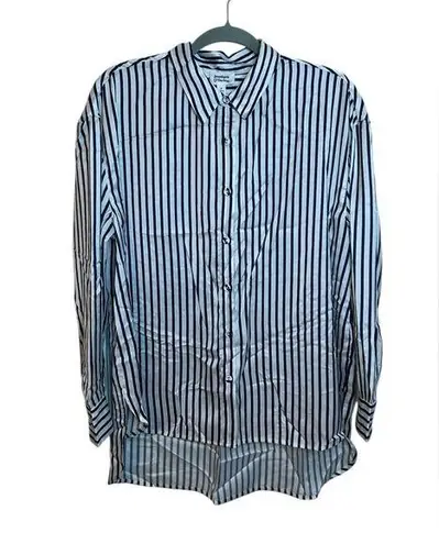 Jacey Duprie x The Drop Navy Striped Oxford Button Down Shirt Blue Size M