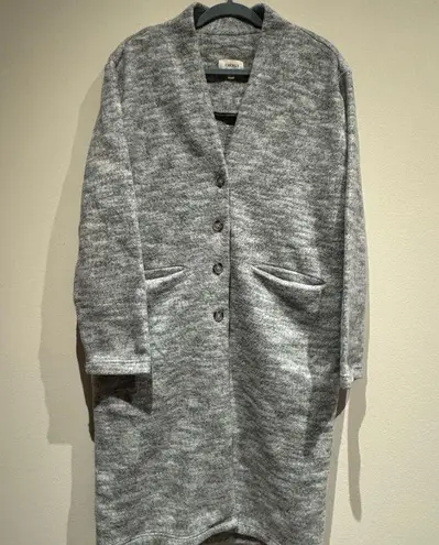Everly  button front gray knit coat size large thumbnail 2