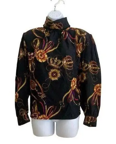 Vintage Marlins Blouse Black Size 6