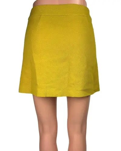 Promod Mustard Yellow Zip Front Pencil Straight Mini Athletic Golf Skirt Size 8