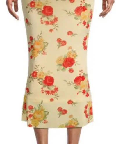 Danielle Bernstein Black Floral Tie-Shoulder Midi Dress XS