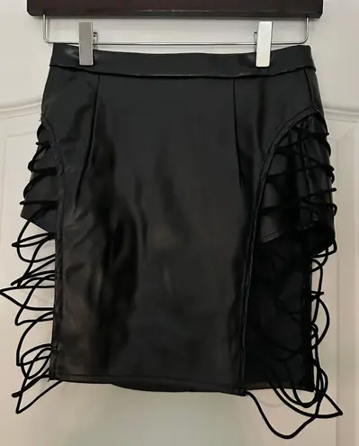 Bear Dance Leather Mini Skirt