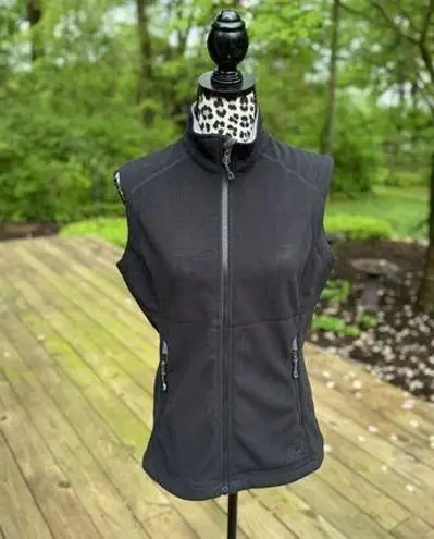 REI Women's Fleece Vest M Black Grey Pockets Medium Weight Layering Outdoors