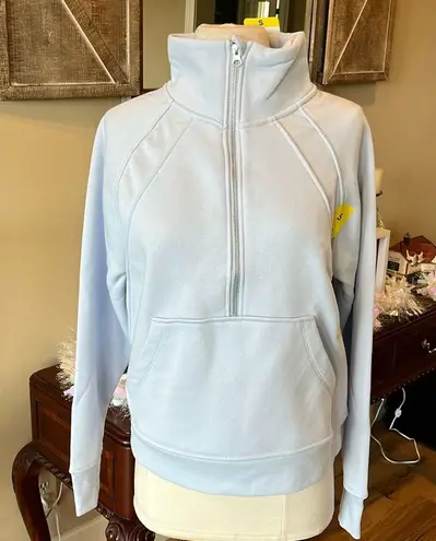 Danskin Half Zip Cotton Pullover Baby Blue Womens Small  Scuba