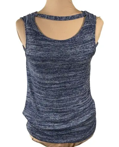 WHBM Fashion Top Marled Blue Choker Draped Size XS Extra Small