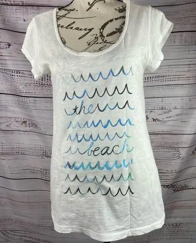 Fresh Produce Slub Knit Cotton Tee Shirt Womens XS Short Sleeve Scoop Neck Beach