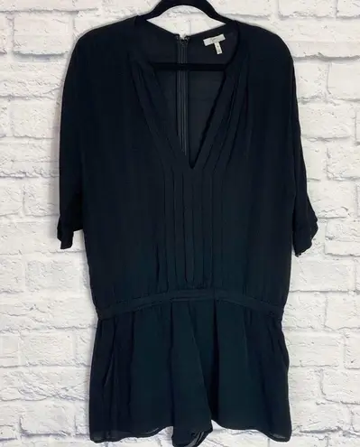 Joie  Benoite black sheer silk short sleeve romper medium