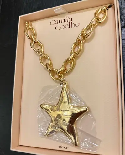 Camila Coelho Gold Chain Necklace Star Pendant NWT Brand New