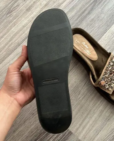 Donald J Pliner Fifi Brown Velvet Bedazzled Platform Slide Women’s Size 9.5