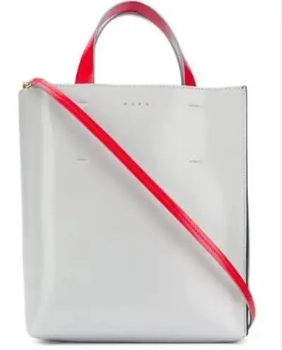 MARNI Mini Leather Tote Bag,Grey/ Black, NEW no tags comes with Dust bag. Gray