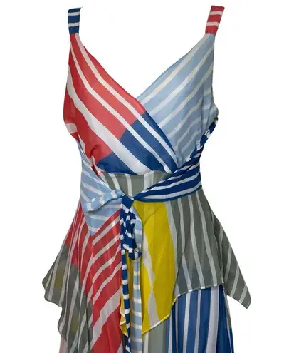 Tanya Taylor  Goldie Striped Colorblock Sleeveless Dress sz 0