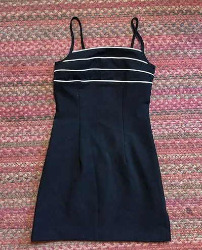 VTG BYER TOO BLACK MINI DRESS WHITE STRIPE CAMI
