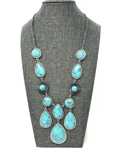 Lucky Brand  faux turquoise reversible necklace, NWOT