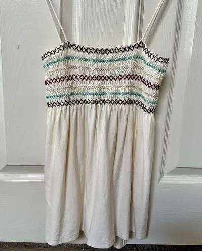 Ella Moss Vintage Y2K Cream Knit Smocked Babydoll Tunic Tank Top