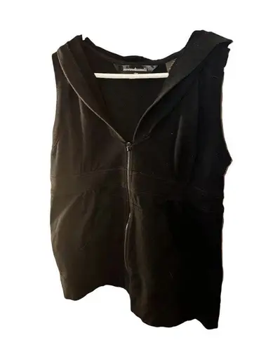 Norma Kamali Black Sleeveless Zip Hoodie