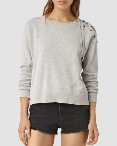 ALLSAINTS Light Gray Revo Lace Jumper Pullover Sweater S
