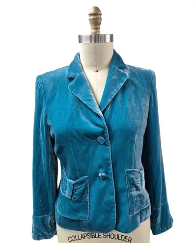 Susan Lewis Rayon Blend Teal Turquoise Velvet Jacket Sz M NWOT Blue Size M