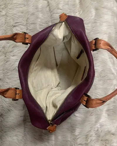 Mark & Graham Brooklyn Buckle Bag in Plum Purple