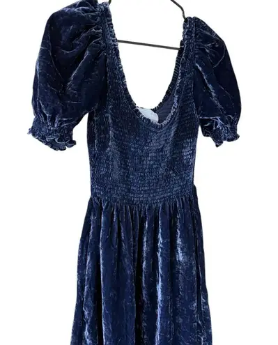 Hill House Louisa Nap Dress Blue Velvet Size XS