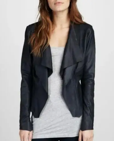 Bod & Christensen Zura Leather Jacket Women’s Size 2 Drape Front Studded Sleeves