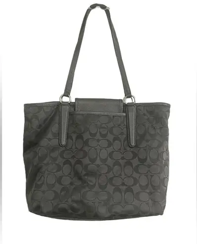 Coach  ward signature tote bag nylon leather in gray taupe 33475