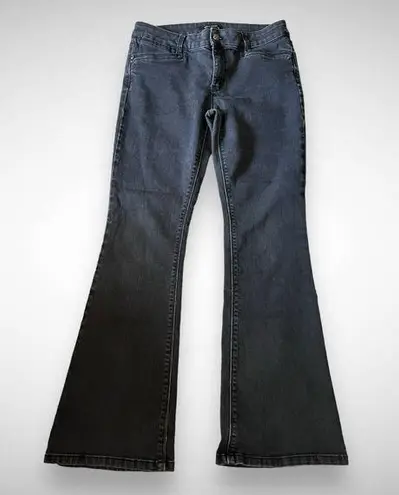 White House | Black Market WHBM Women's Black Mid-Rise Skinny Flare Jeans Size 8 Short  | EUC